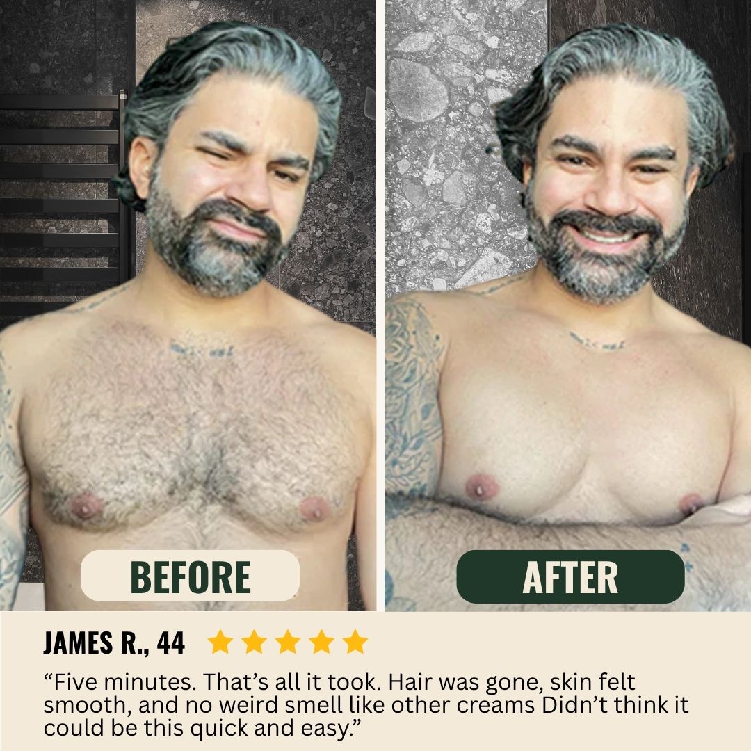 Before and after hair removal result