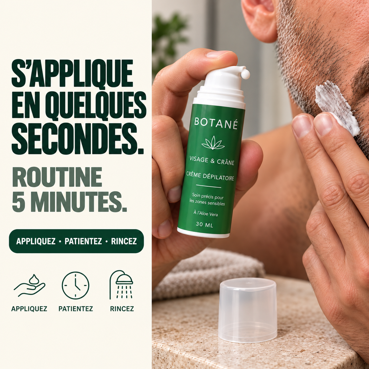 Crème dépilatoire Visage, Barbe & Crâne